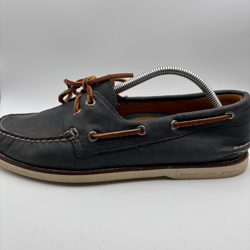 Sperry Gold Cup Boat Shoes‎ Mens 10M Blue Leather Authentic Original Loafers
